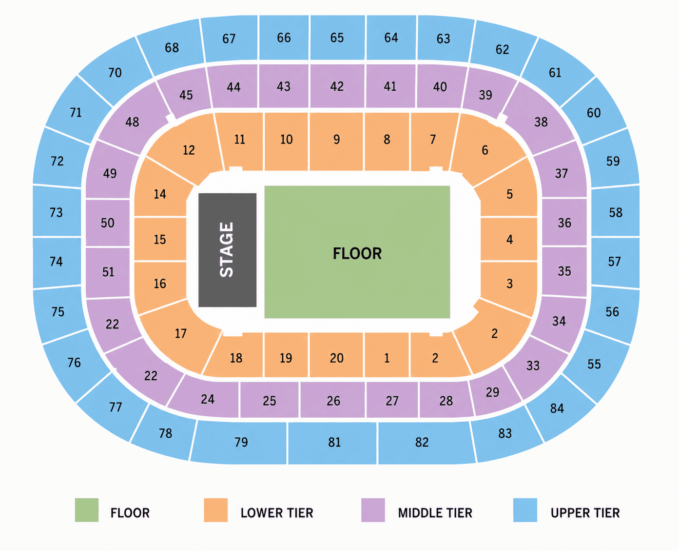 Qudos Bank Arena — Seating map